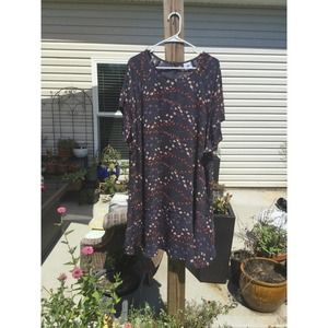 Cabi womens midi muse dress XL NEW extra large flower flash floral flutter black